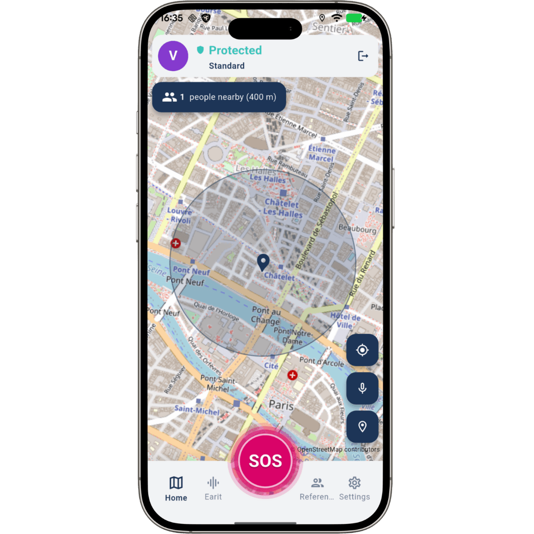 Safetizen — aperçu de l'application